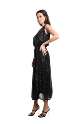 Rae Sequin Long Flare Skirt
