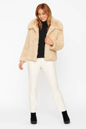 Textured Faux Fur Coat