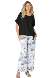 Linen Side Knot Tie Top