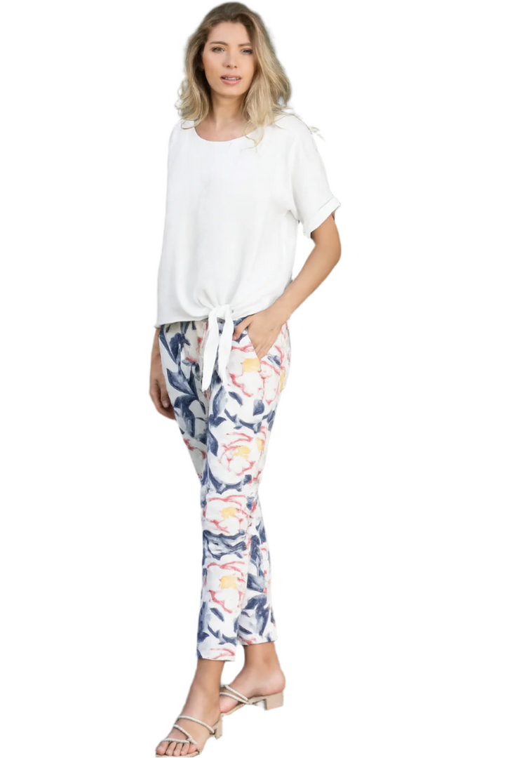 Linen Side Knot Tie Top