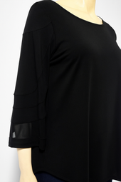 Bell Sleeve Mesh Inserts Top