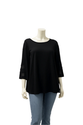 Bell Sleeve Mesh Inserts Top