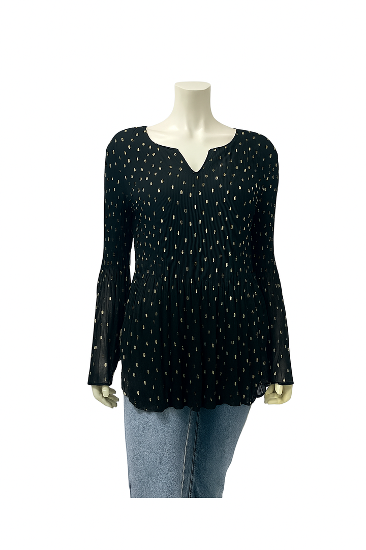 Long Sleeve V-Neck Blouse Top