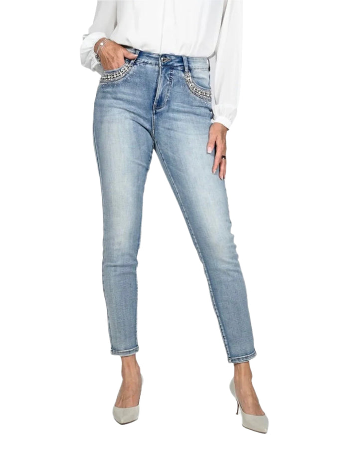 Embellished Pockets Jeans