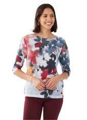 Sleeve Drop Shoulder Print Top