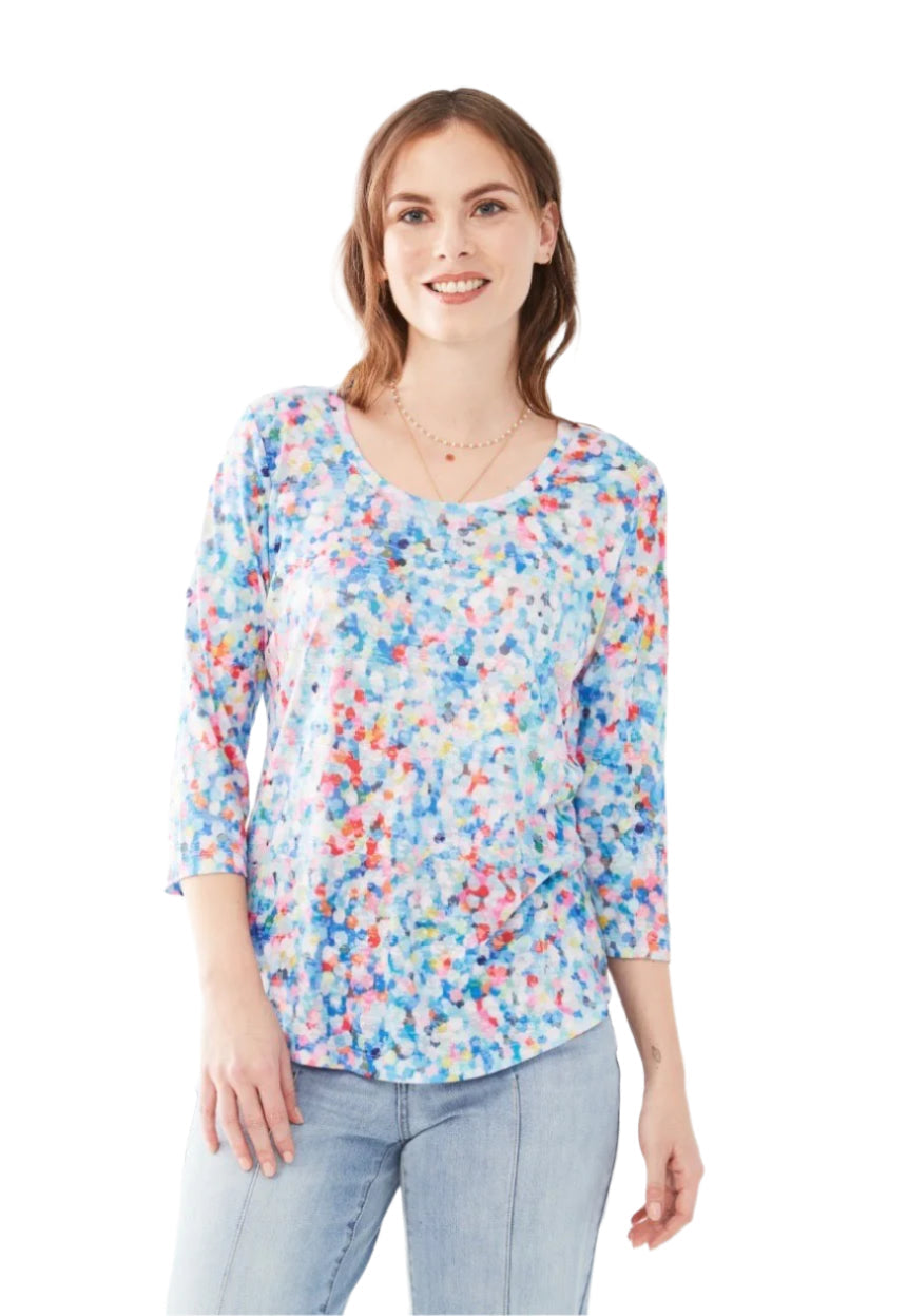 FDJ Dot Scoop Neck Top