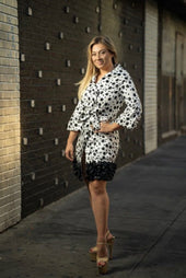 Dots With Ruffle Bottom Coat