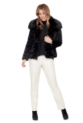 Textured Faux Fur Coat
