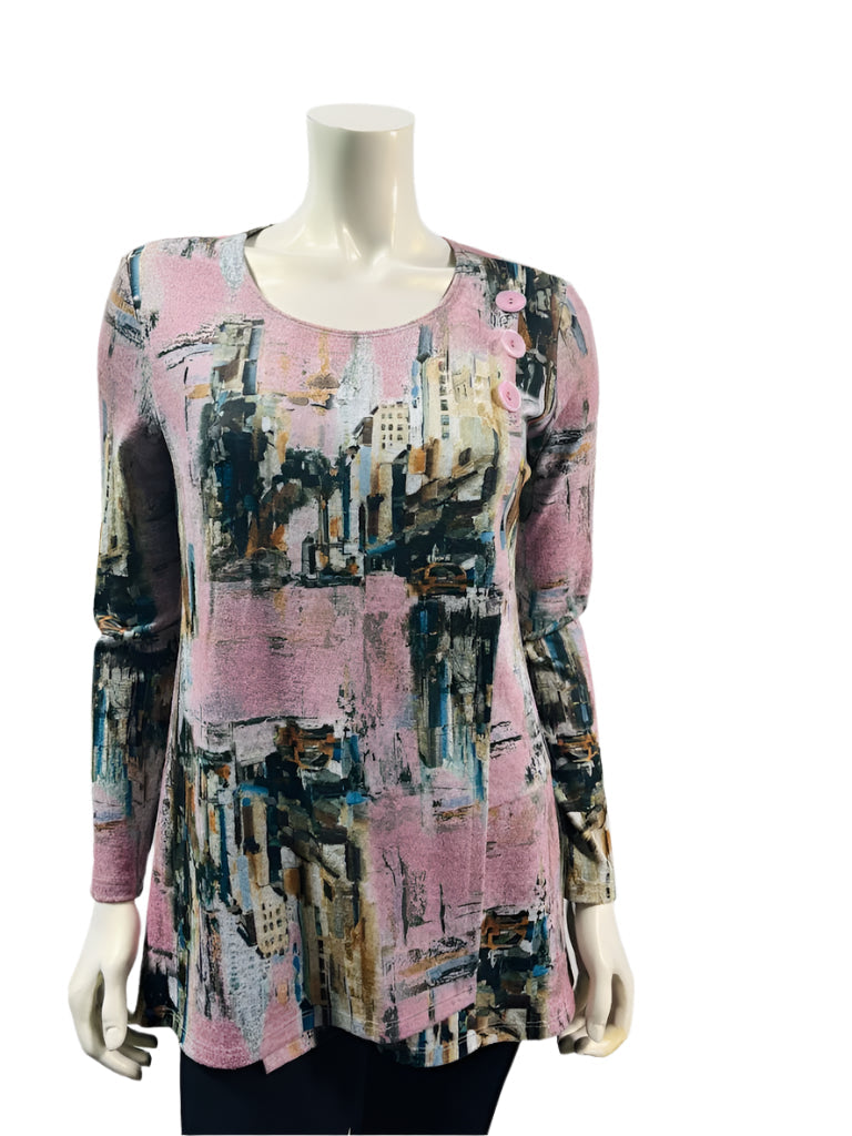 Variations Button Print Top