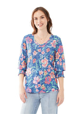 Print Vneck Top