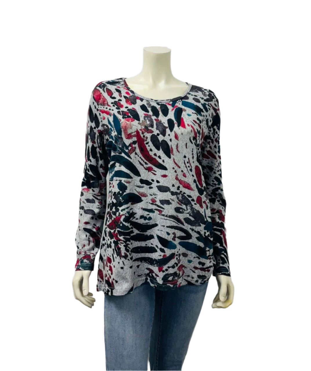 Variations Round Neck Print Top