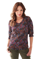 Floral Print V-Neck Top