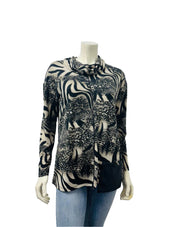 Long Sleeve Animal Print W Pocket Top