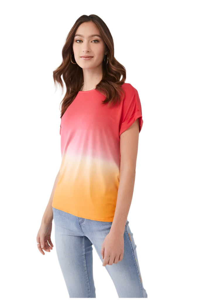 FDJ Ombre Dip Dye Boat Neck Top