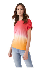 Ombre Dip Dye Boat Neck Top