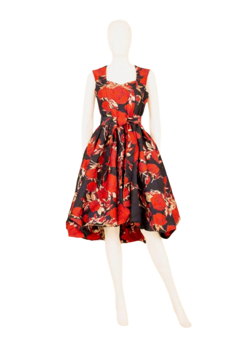 Rose Brocade High Low Dress