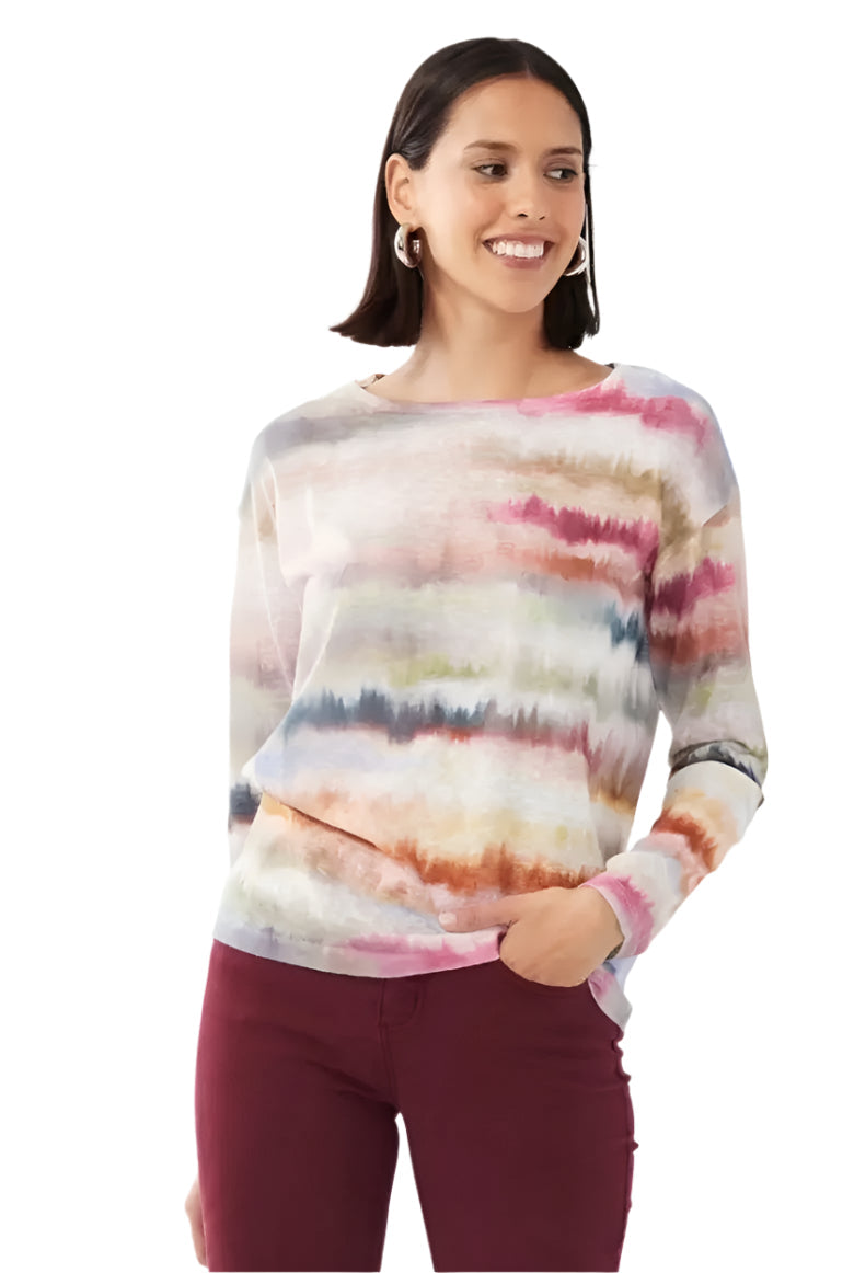 FDJ Boatneck Print Top
