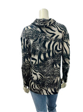 Long Sleeve Animal Print W Pocket Top