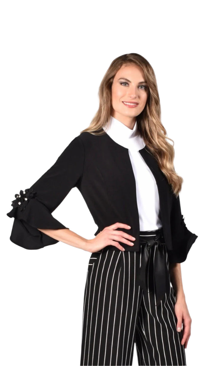 Knit Bolero Sleeve Embellishment Jacket