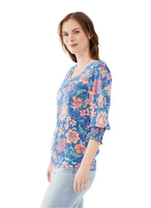 Print Vneck Top