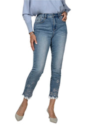 Embellished Hem Jeans