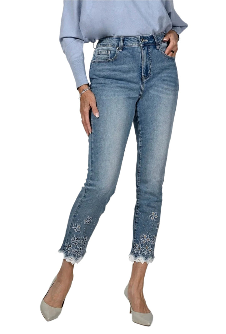 Embellished Hem Jeans