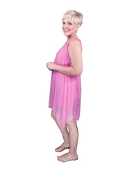 Adelyn Sleeveless Silk A-Line Dress