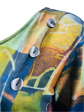 Round Neck Faux Open Tunic