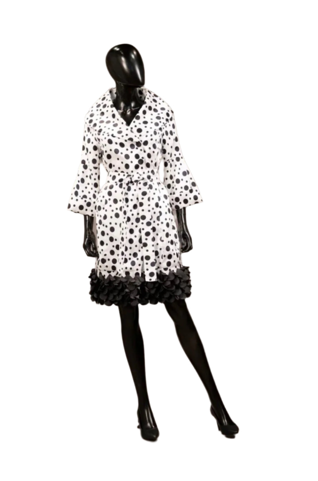 Samuel Dong Dots With Ruffle Bottom Coat