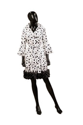 Dots With Ruffle Bottom Coat