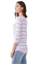 Side Ruched Striped Top