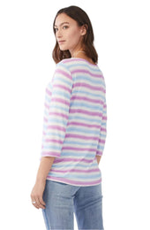 Side Ruched Striped Top