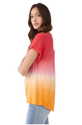 Ombre Dip Dye Boat Neck Top