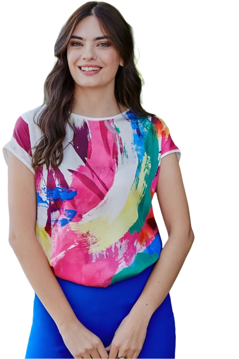Frank Lyman Abstract Print Top