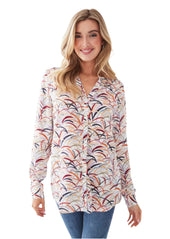 Roll Up Sleeve Smock Detail Top
