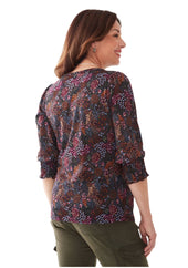Floral Print V-Neck Top