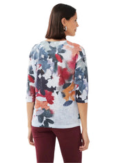 Sleeve Drop Shoulder Print Top