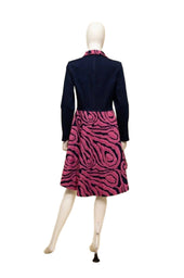 Stretch Denim Zip Print Dress