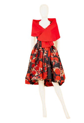 Rose Brocade High Low Dress