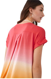 Ombre Dip Dye Boat Neck Top