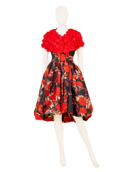 Rose Brocade High Low Dress