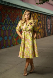 Short Sleeve With Self Belt Dress
