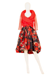 Rose Brocade High Low Dress