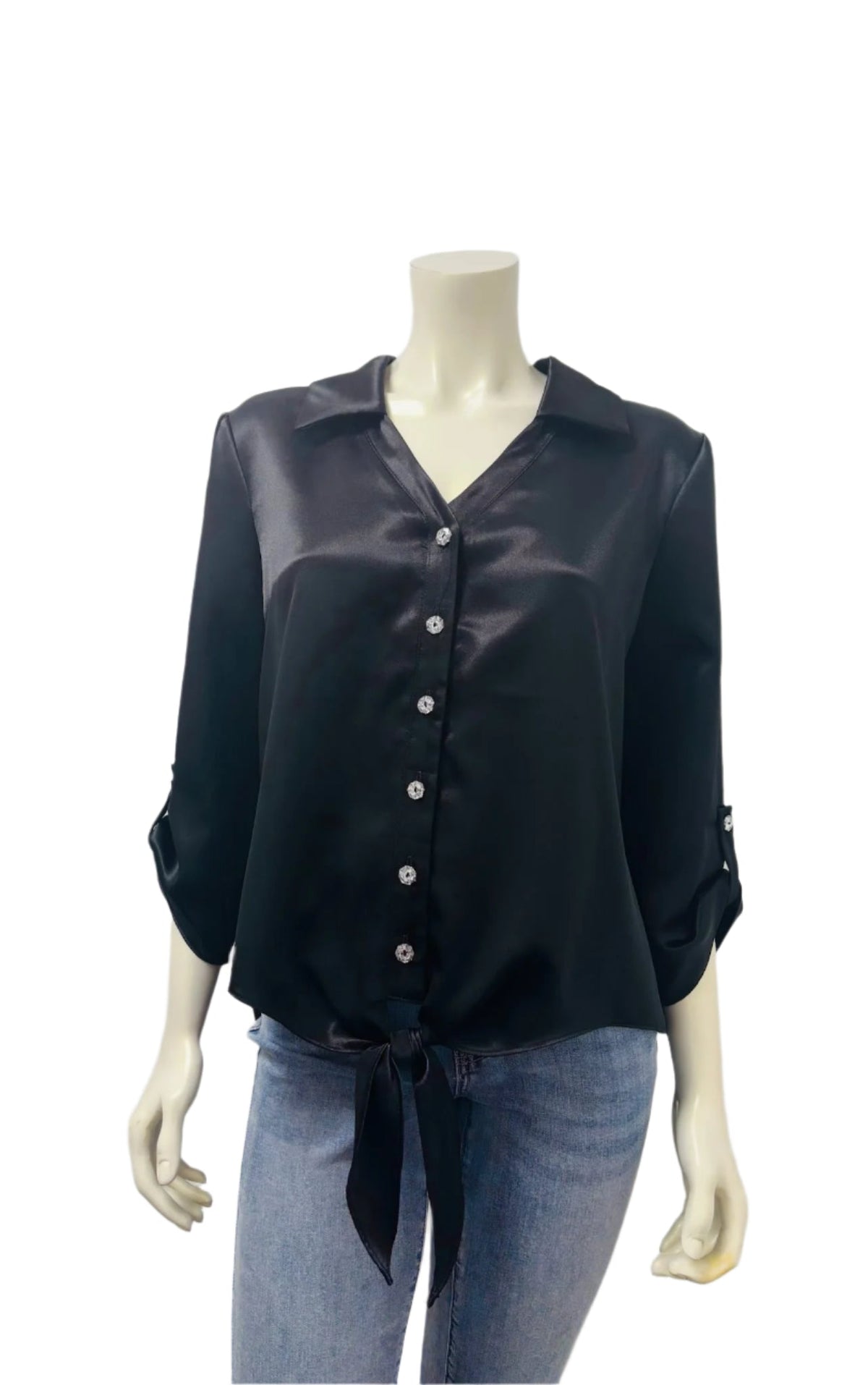 Compli K Sparkly Button Tie Bottom Top