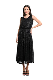 Rae Sequin Long Flare Skirt