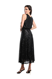 Rae Sequin Long Flare Skirt