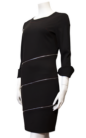 Knit Crepe Zip Dress