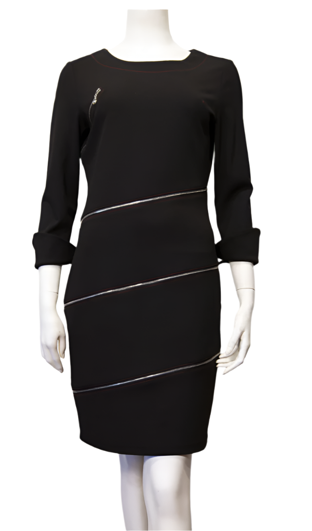 Samuel Dong Knit Crepe Zip Dress